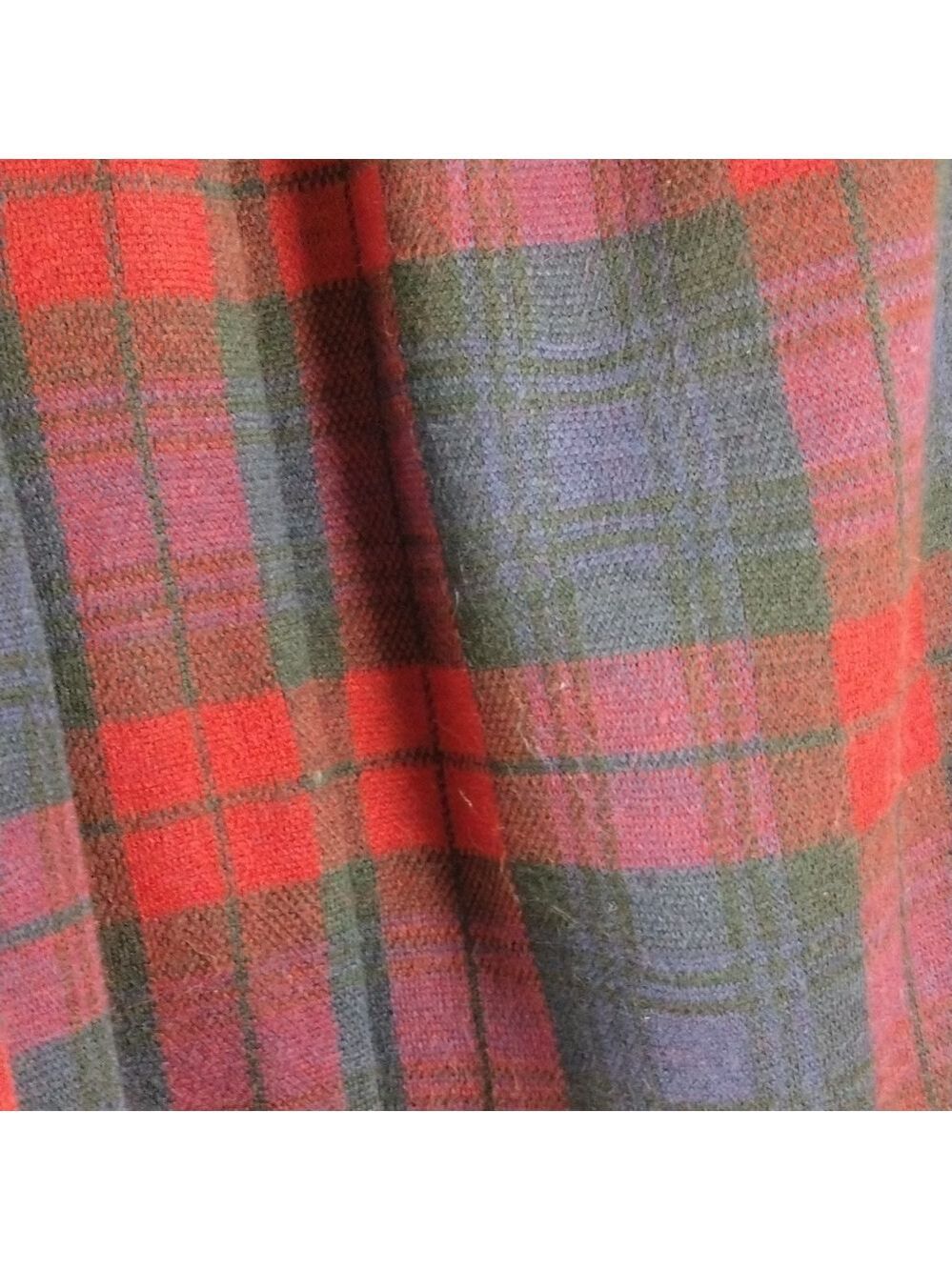 D.B.Y. Red Blue Tartan One Notched Button Long Sleeve Elastic Pull On Skirt Set - Picture 15 of 16